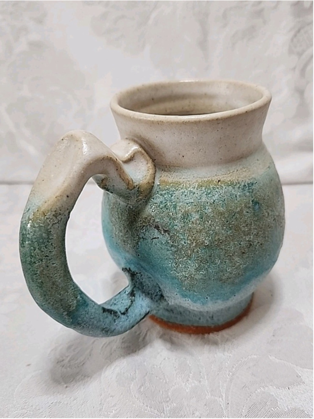 Studio Pottery Mug Turquoise Hand Thrown Signed 4 Inch Arizona - Picture 3 of 15